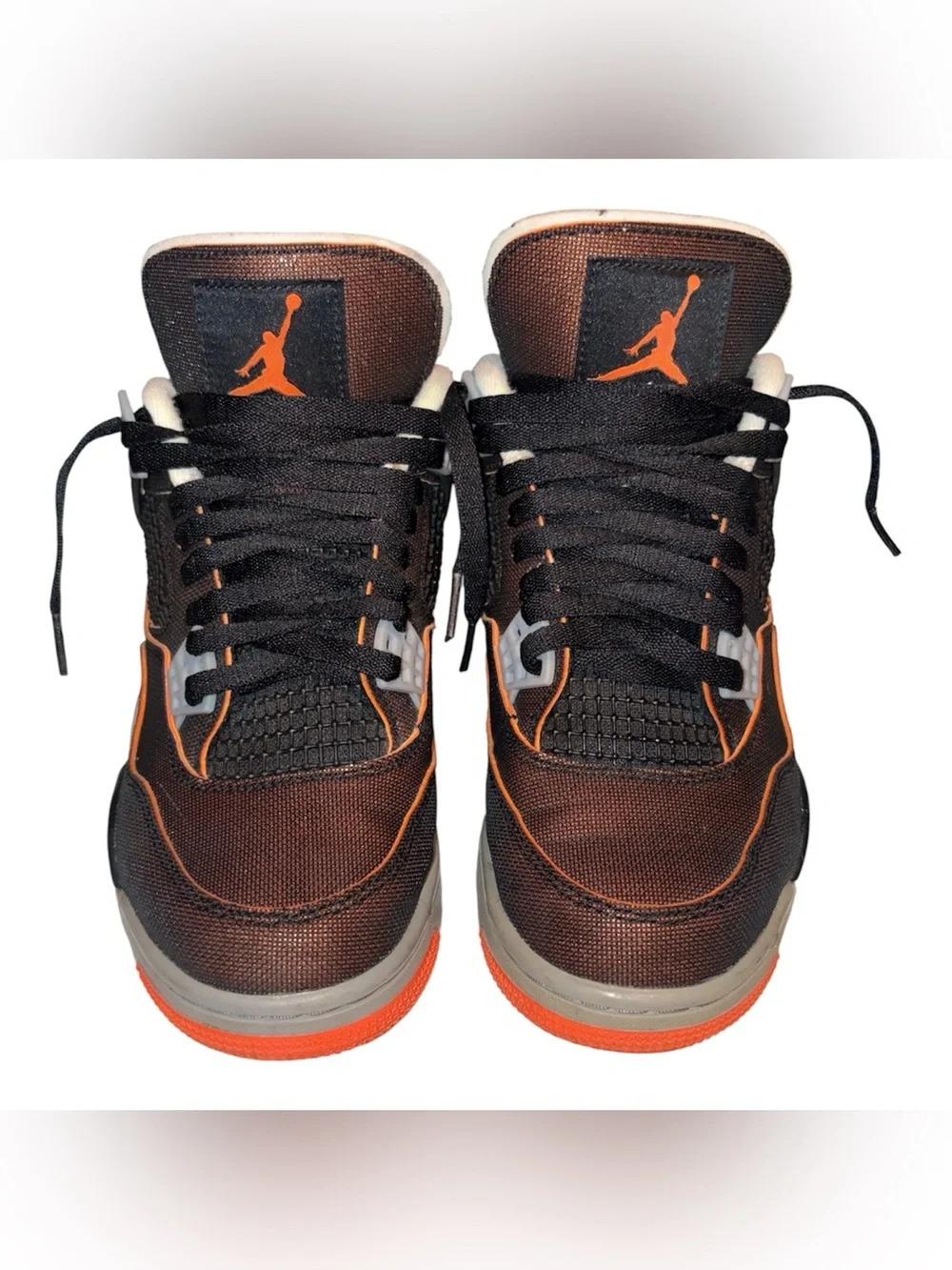 Jordan women Black and Orange Low-Top Athletic Sneakers